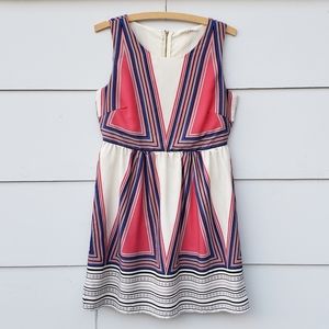 Poema Geometric Print Sleeveless Dress - M